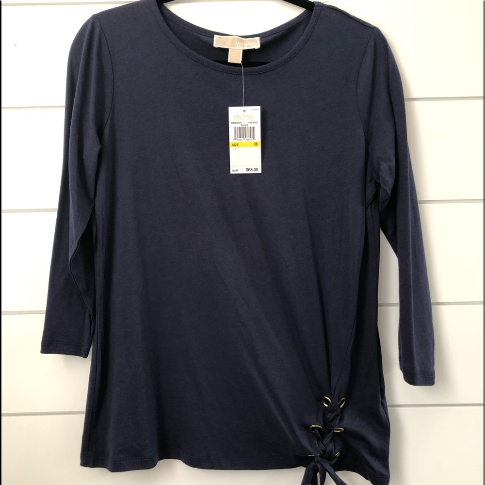 NEW Navy Tee w/ Tie Detail